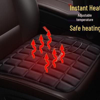 Set de Almohadillas Calefactoras para Asiento de Coche de Tres Piezas a Cuadros - Cojín para Todas las Estaciones para Interiores de Coche