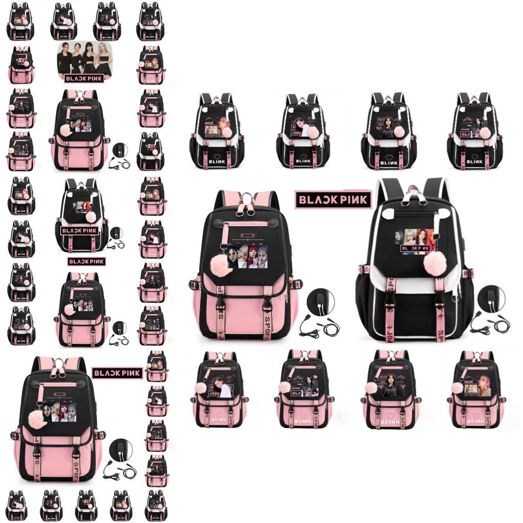 Unisex Blackpink Lisa Inspired Starry Sky Backpack Oxford Cloth Casual Travel Bag