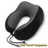 Memory Foam U Shaped Neck Pillow - Soft Travel Companion with Massage Feature, Ideal for Airplane, Car & Cervical Support