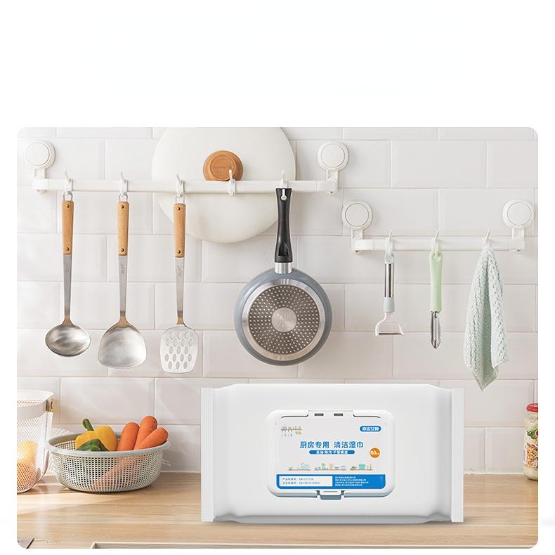 Kitchen Wipes Large Package of Powerful Stain Removal and Grease Stains Disposable Cleaning Hood Stove Kitchen Wet Wipes Mild Does Not Hurt Hands