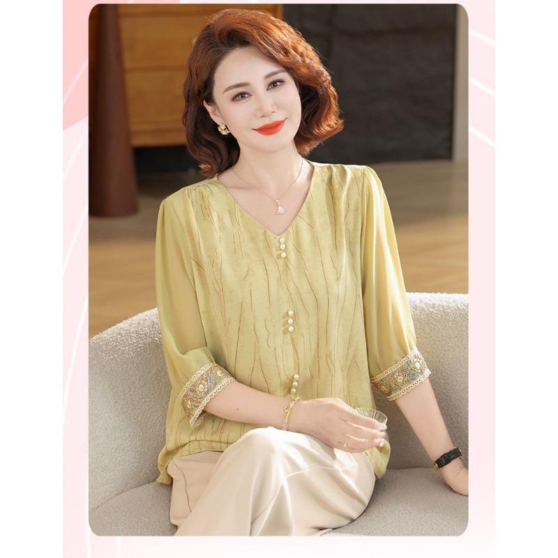 Summer Style Loose Shirt Slim and Versatile Age-reducing Shirt Top for Women