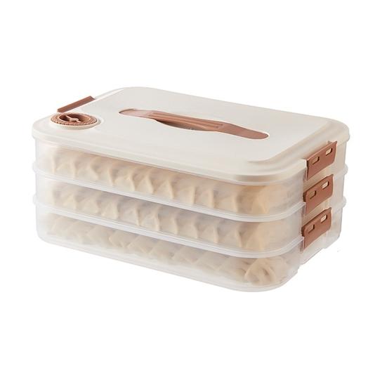 

Коробка для пельменей с застежкой-пряжкой, пластиковый холодильник для хранения свежей лапши, чехол с крышкой Wonton, кухонный гаджет Triple Layer