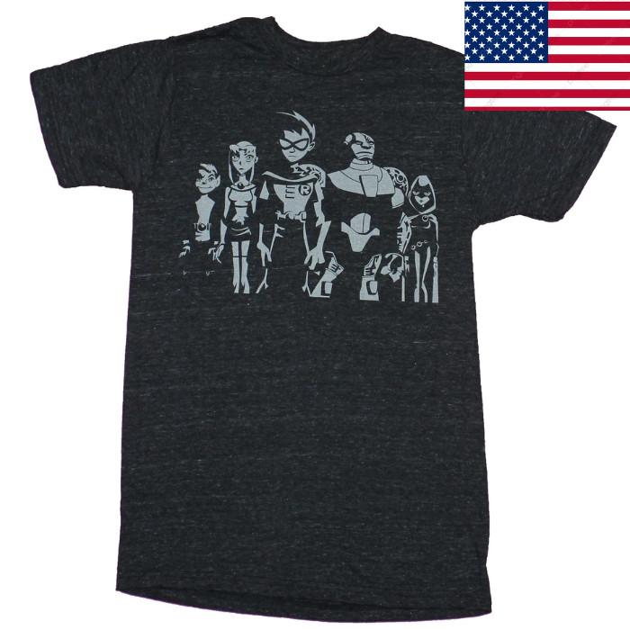 Teen Titans Adult New - Animated Style Group Single Color Print Unisex T-Shirt M
