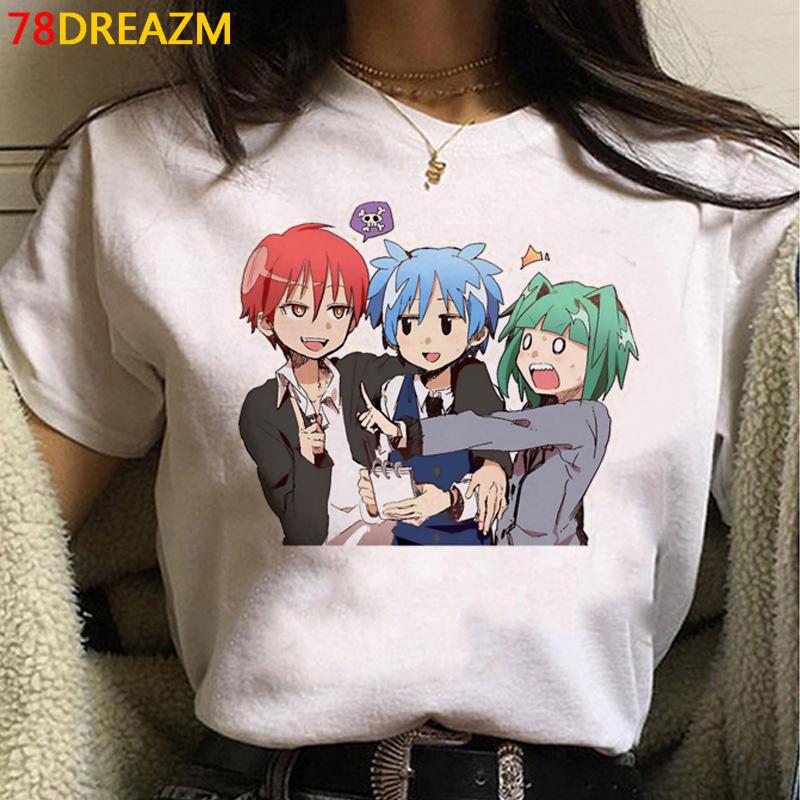 Japońskie Anime Damski/Męski T-Shirt Assassination Classroom Oversize T-Shirty Vintage Grunge Casual 2023 Letnia Odzież Topy Koszulka