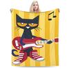 Мультяшное одеяло Sun Pete The Cat Фланелевое покрывало для самолета Путешествия Персонализированное Мягкое Теплое Постельное белье