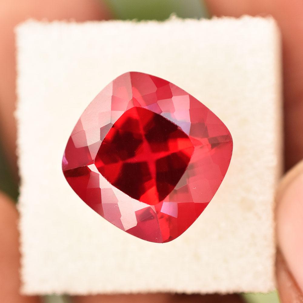 Natural Red Ruby Square Cushion 14x14mm Certified Loose Gemstone