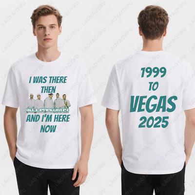 Camisetas Masculinas Femininas Camiseta Backstreet Boys Millennium Eu Estive Lá Camiseta de Concerto Unissex Algodão Camiseta Vegas 1999 Camisetas Vintage Tops