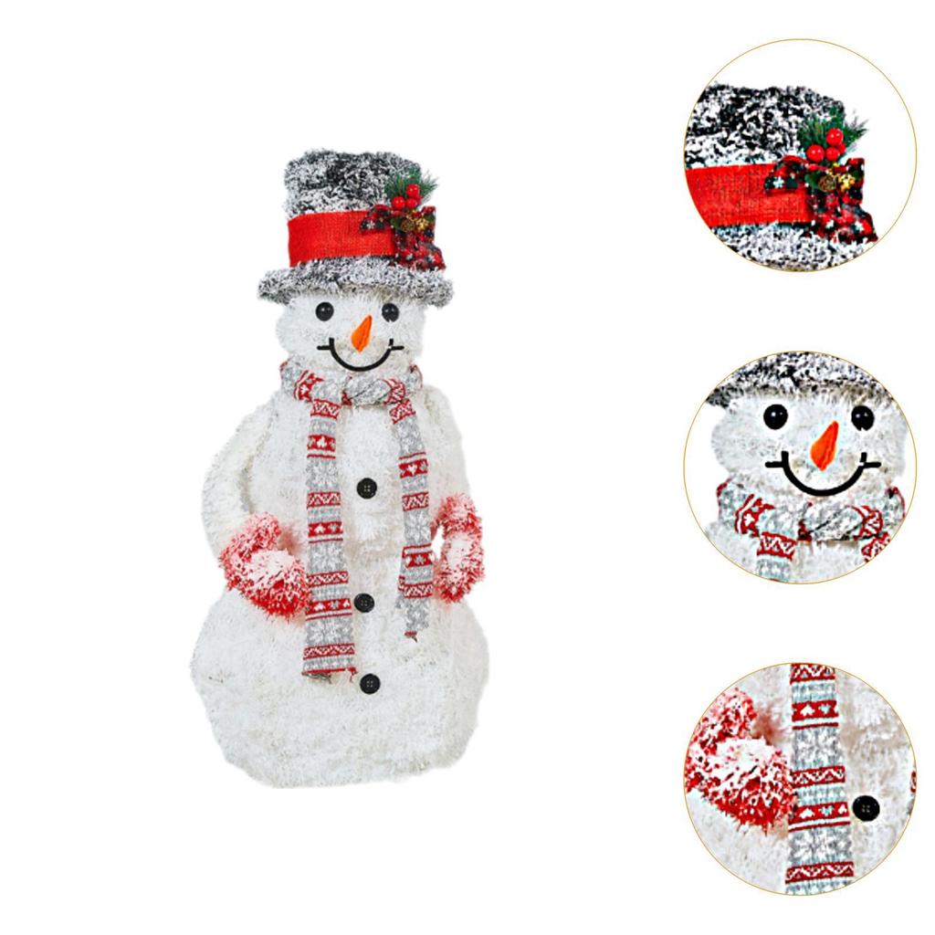 Christmas Figurine Artwork Gift Snowman Statue for Living Room Hotel Desktop 55 cm