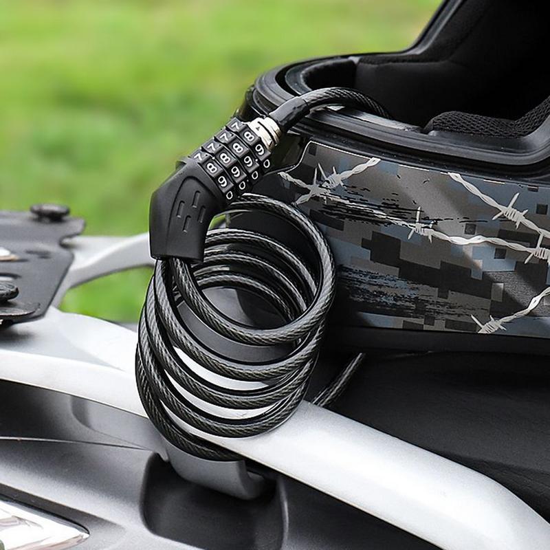 Cable Lock For Motorcycle Motorcycle Cable Lock 47Inches Security Lock Weatherproof Heavy Duty Motorcycle Lock Anti-Theft