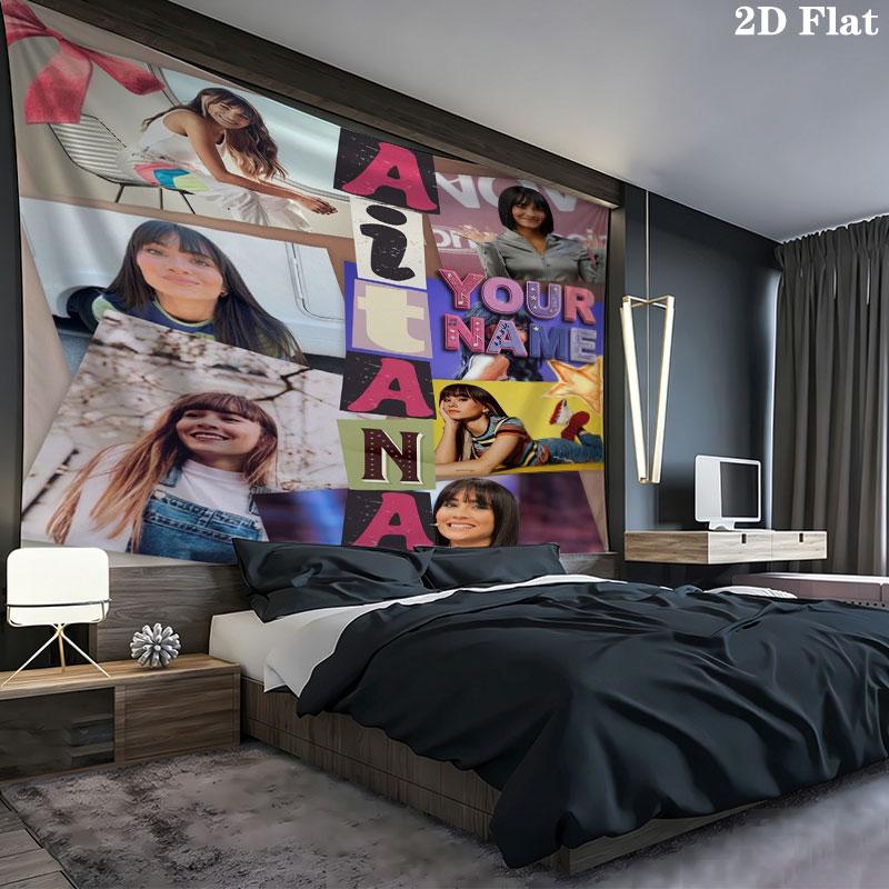 Aitana Name Wandteppich Ästhetischer Wandbehang Bedruckter Stoffdecke Dekorative Wandteppiche für Schlafzimmer Wohnzimmer Heimdekoration