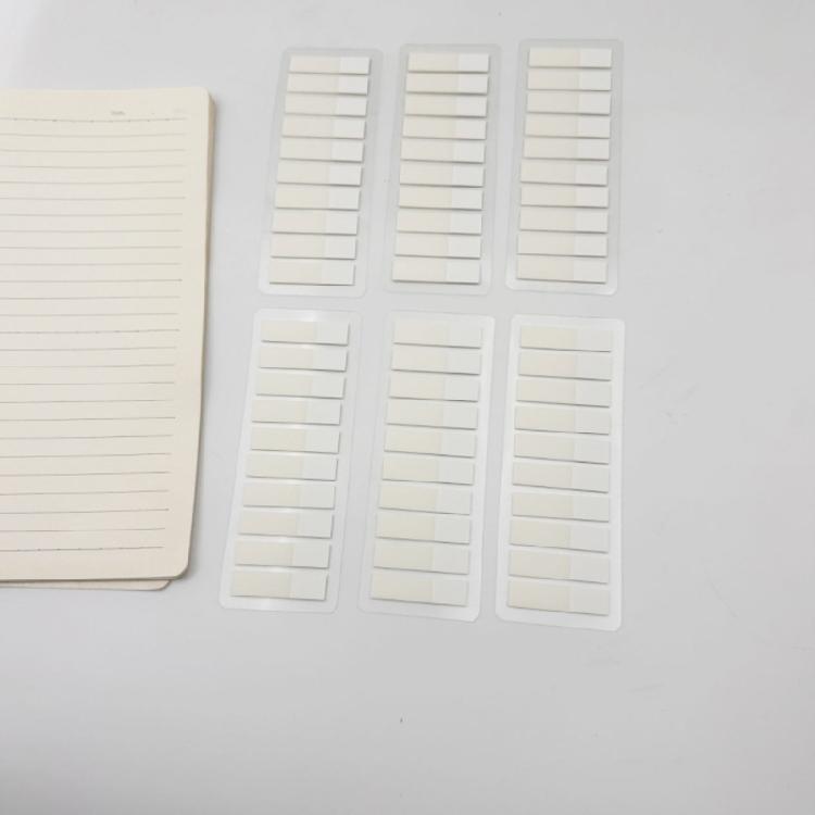 120Pieces White Clear Adhesive PET Label Writable Page Marker Bookmarks Repositionable File Label for School Office