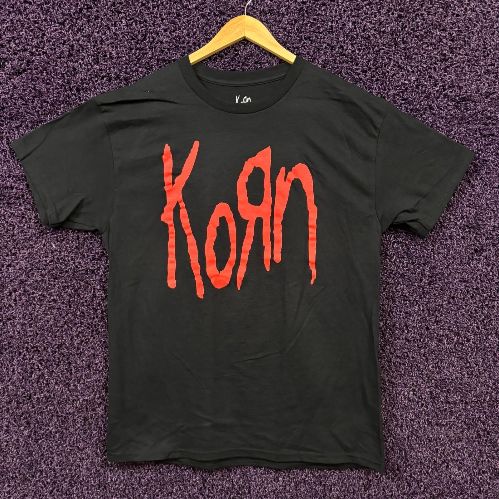 Korn Reverse R Band Name Spell-Out Nu Metal Band T-Shirt L M