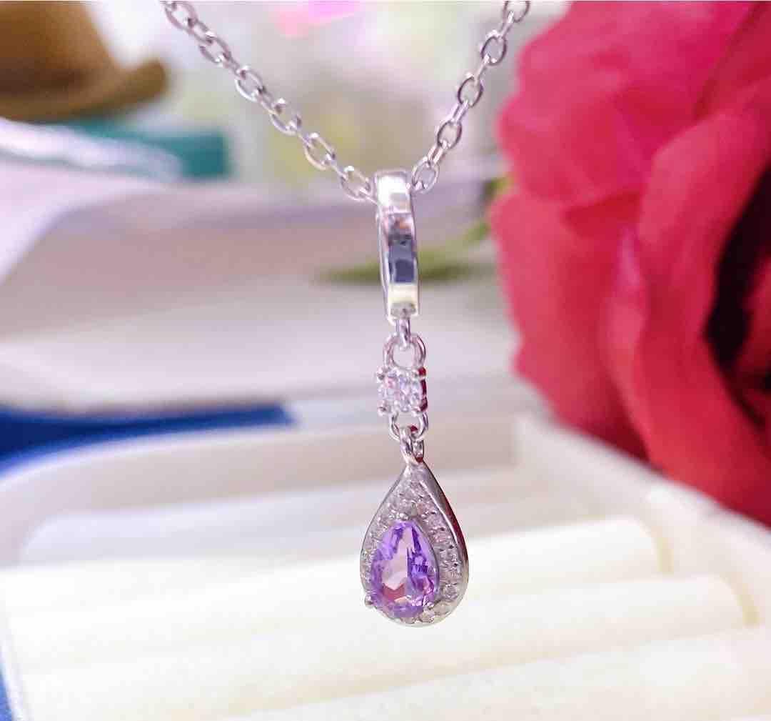 2026 Amethyst S925 Silver Pendant Necklace for Women - Elegant Natural Amethyst Jewelry 925 Silver