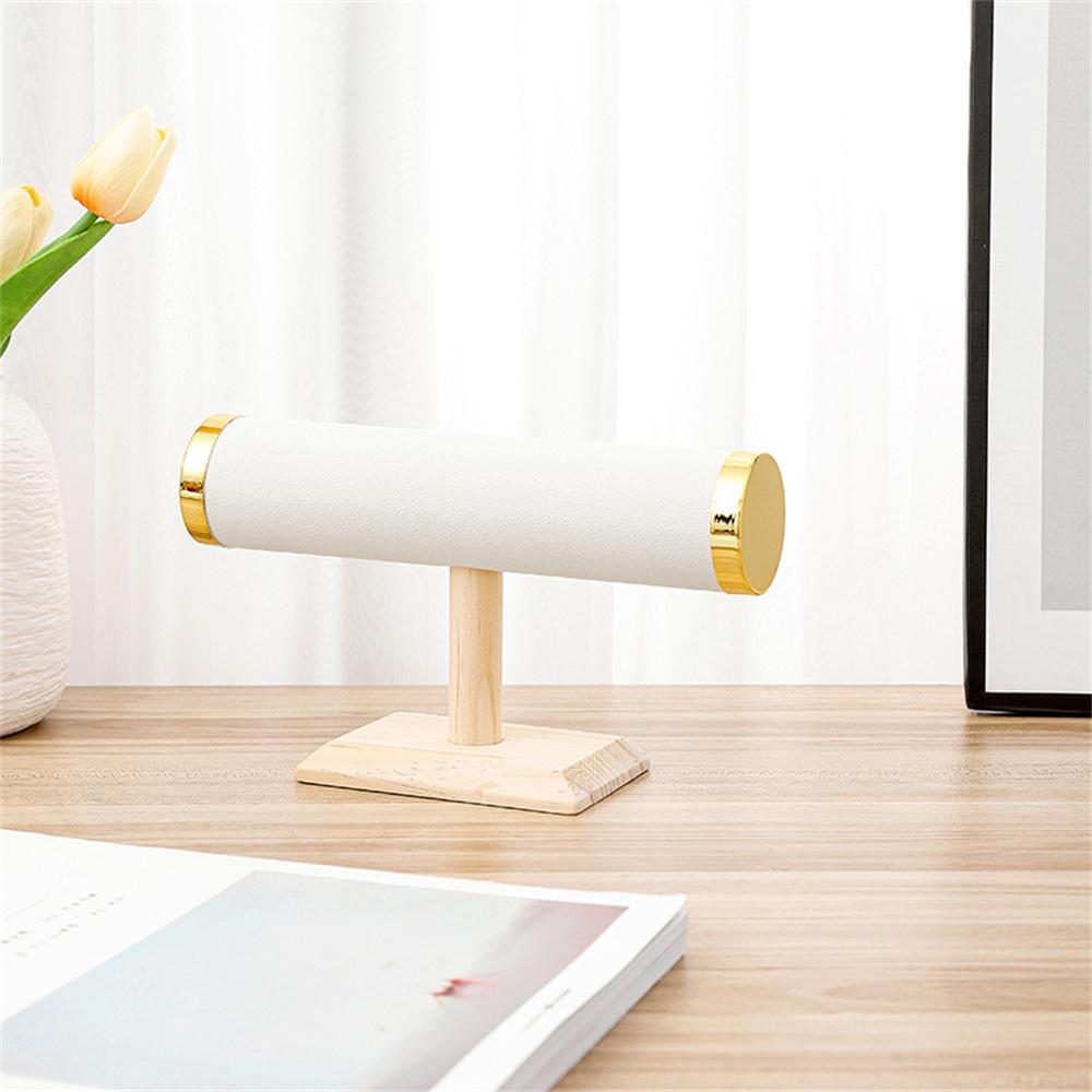 Jewelry Display Stand for Bracelets Bangles with Wooden Base Showcase Organizer Rack