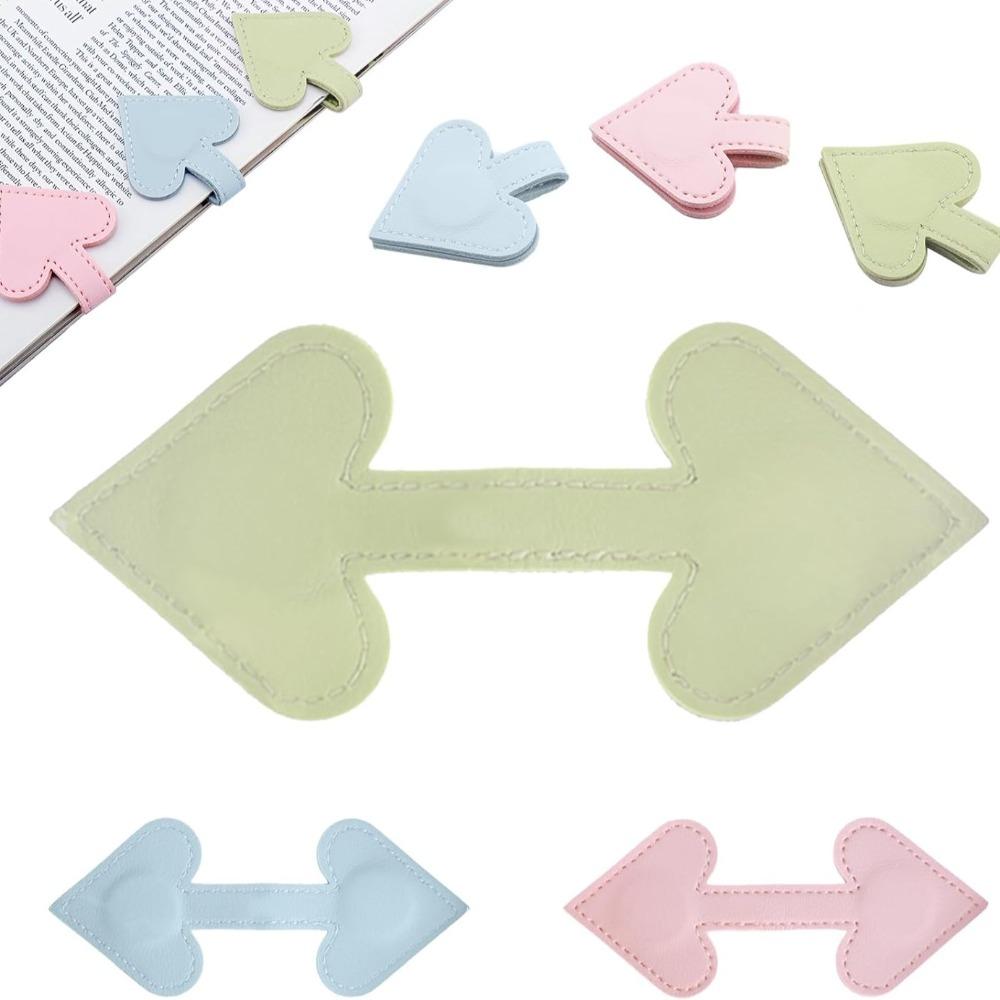 Leather Magnetic Bookmark Heart Shape Book Markers High Quality Page Divider  Reading Lovers Gift