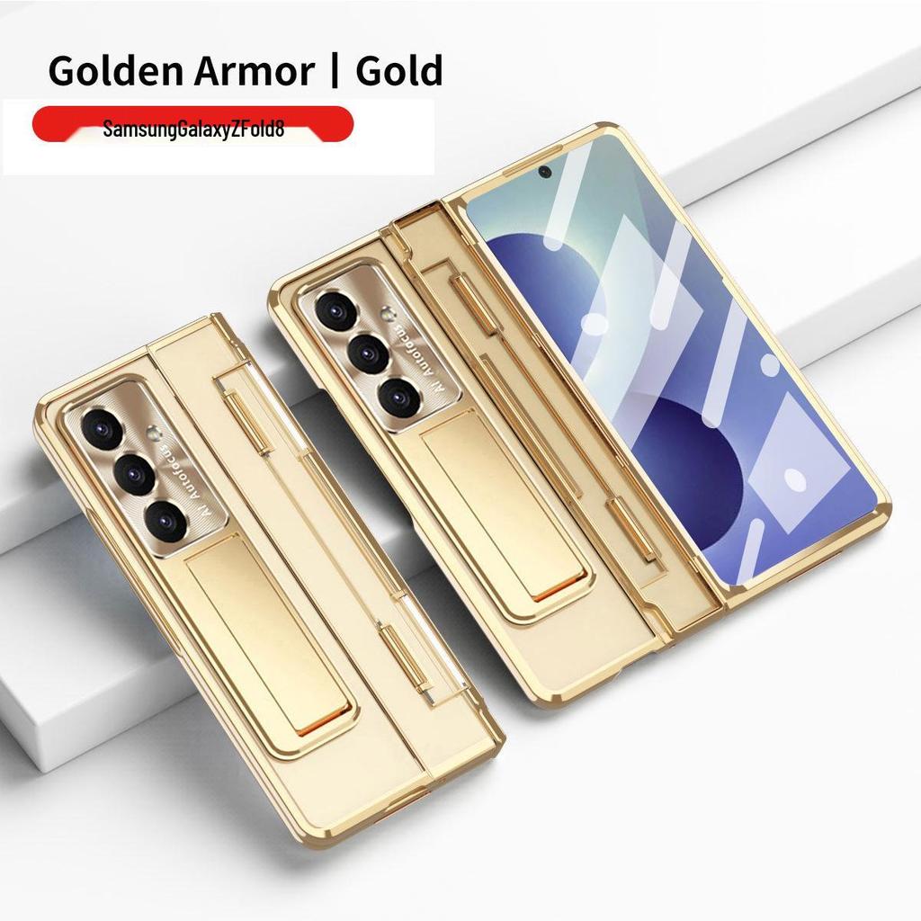Ochranné pouzdro Samsung ZFold7 s plochým pantem, galvanizovanou fólií na objektiv a koženým designem (Kompatibilní s FOLD6 a W22)