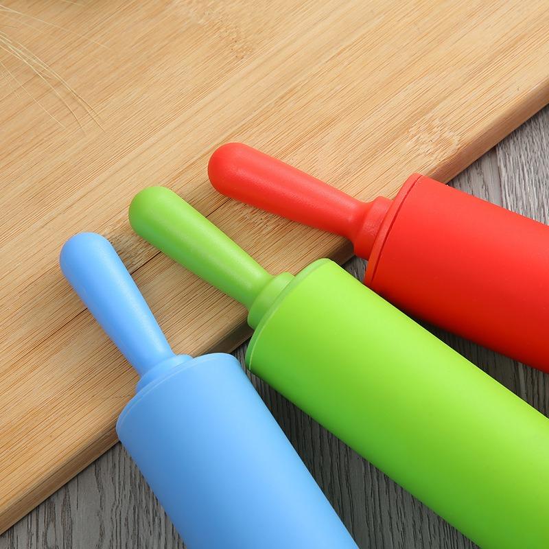 1PC Household Silicone Rolling Pins Plastic Handles Rolling Pins Baking & Pastry Tools Food Making Kitchen Tools
