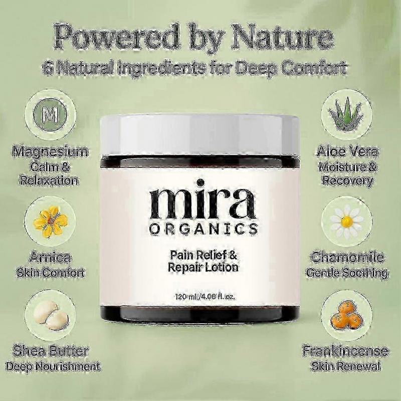 3Pcs 120ml Mira Pain Relief and Repair Cream, Organics Pain Relief Massage Cream Rubs for Back, Neck, Hands, Knees