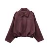 TAOP&ZA Women's Spring Suede Textured Bomber Jacket 4344155
