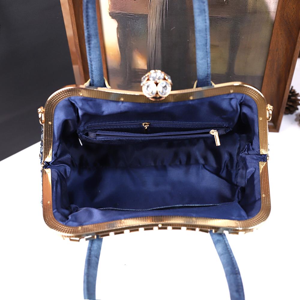 New Women'S Fashion Washed Denim Tote Bag, Large-Capacity Elegant Diamond-Encrusted Single-Shoulder Crossbody Bag