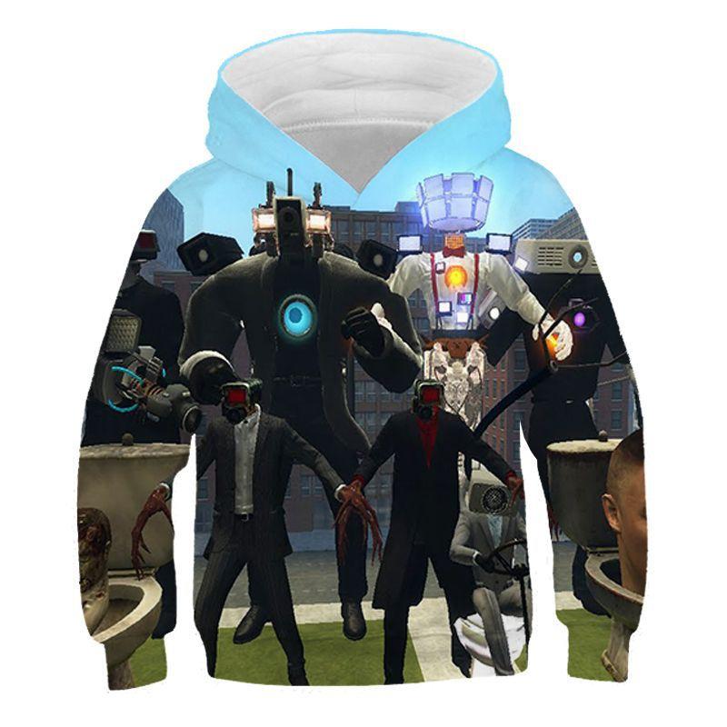 Autumn 3D Game Skibidi Toilet Printing Hoodies For Children Fashion Streetwear Hooded Sweatshirts Harajuku Cool Clothing