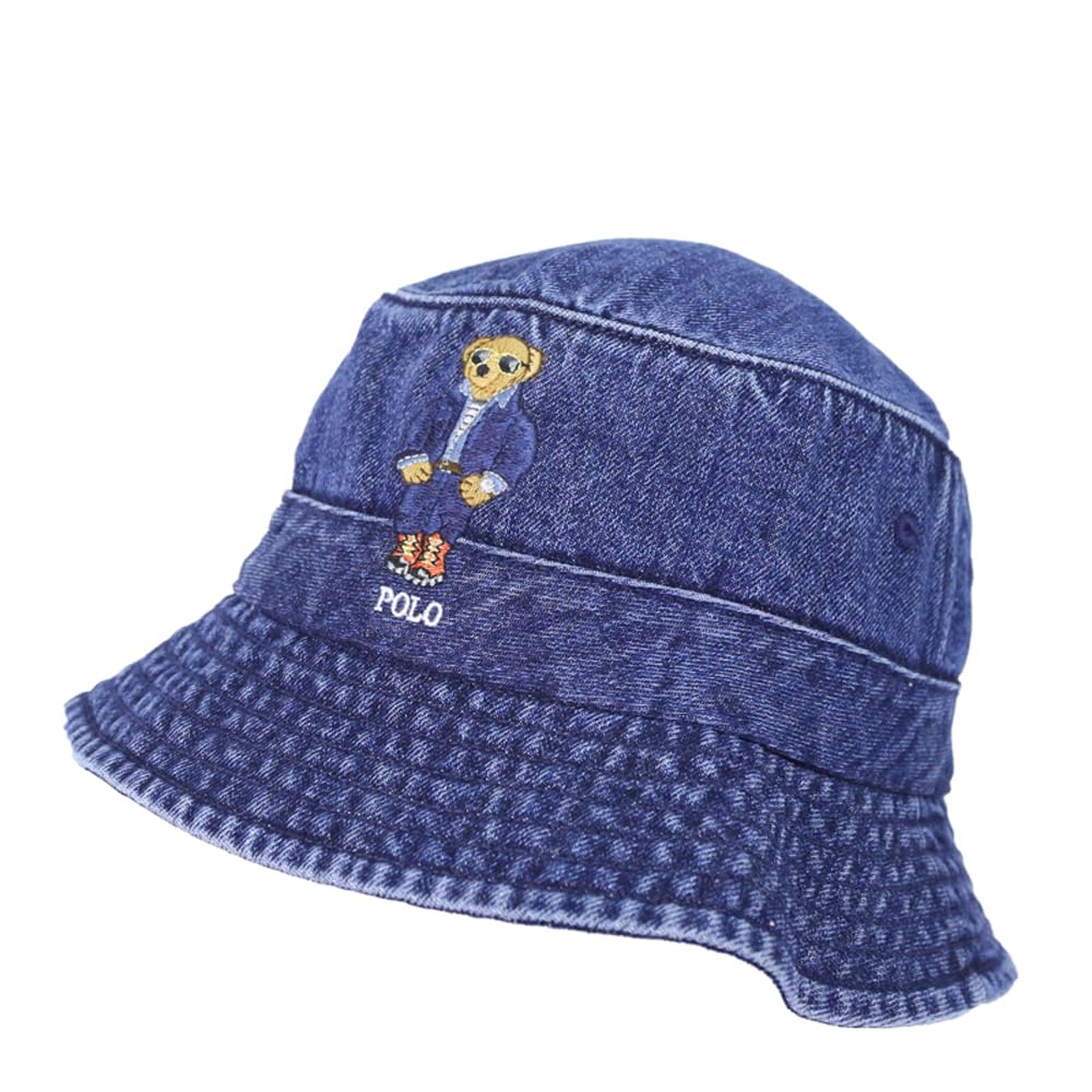 

POLO Ralph Lauren и Polo Bear Вышитая Хлопковая Панама Кепка в Куртке Мужская Женская (01080212) Деним/Темно-синий (Размеры L/XL) [Использовал]