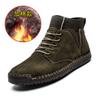 Autumn winter men's leather boots plus fleece men's suede outdoor casual shoes high-top snow boots sapatos masculinos D582