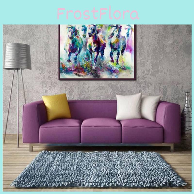 Horse Colorful Pattern Animal Canvas Wall Decoration Living Room Bedroom Draw