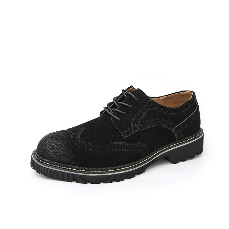 

Мужская деловая формальная обувь с тиснением из матовой кожи броги свадебная обувь взрослая обувь нескользящая подошва базовая закрывающая лодыжку 38 чёрный