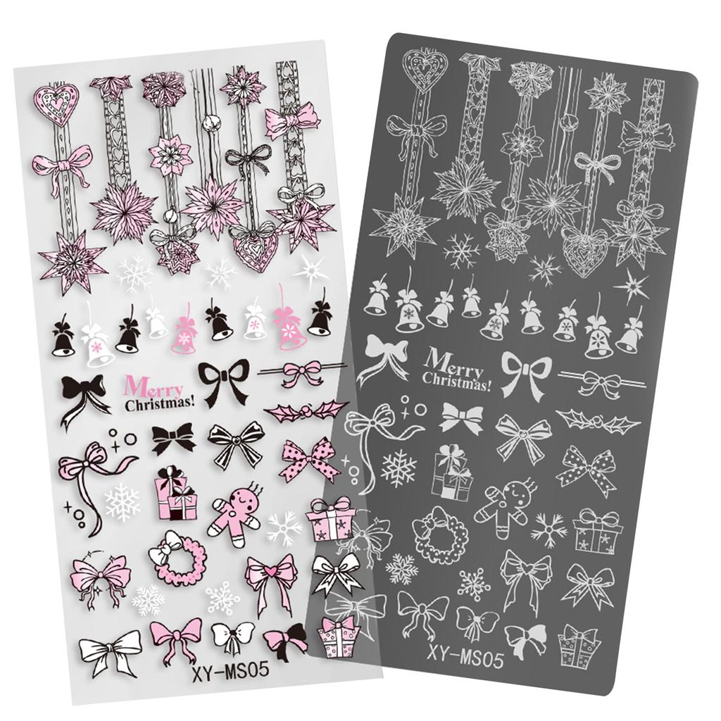 Nails Stamp Templates Christmas Series Nails Art Stamping Plates Snowflake Nails Plates Manicuring Print Stencils