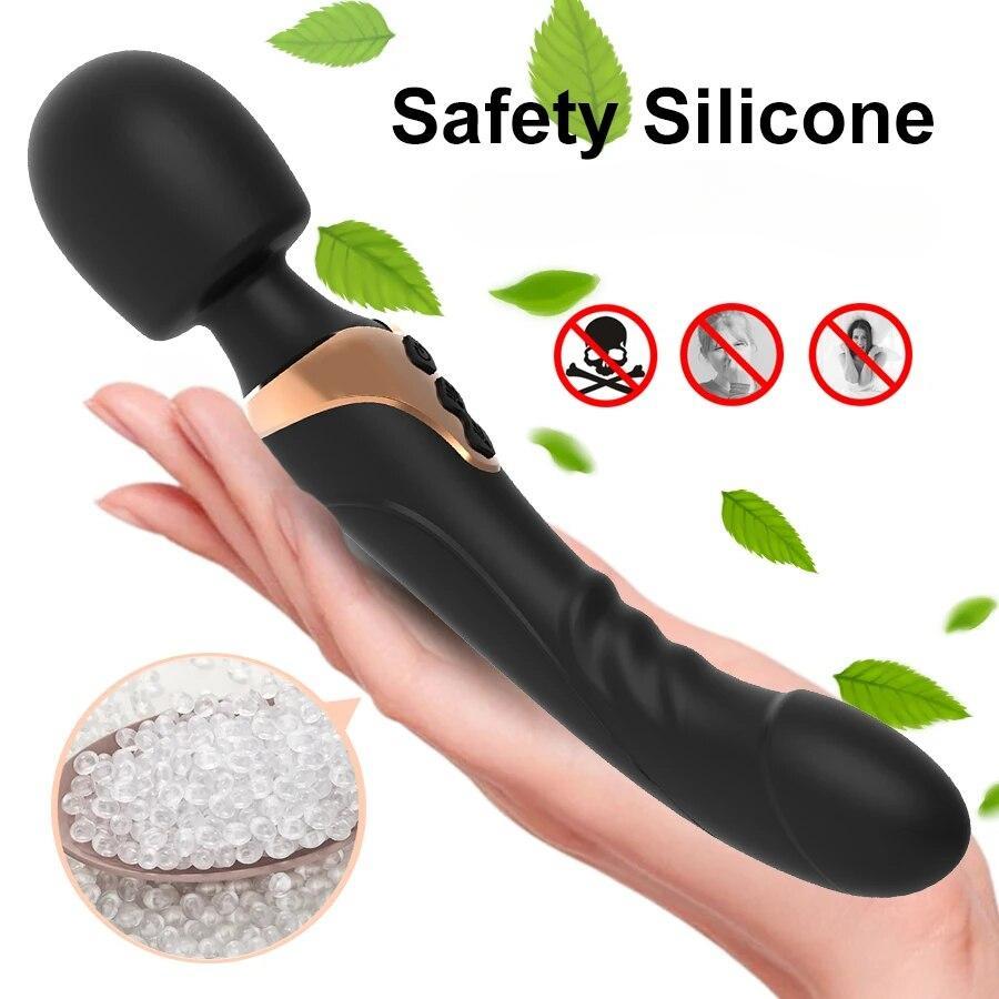 Kraftig Dildoer Vibrator Dobbel motor silikon stor størrelse Wand G-Spot Massasjer Sexleketøy For Par Klitoris Stimulator for Voksne