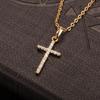 New Crystal Christian Jesus Cross Pendant Necklaces Women Fashion Gold Silver Color Clavicle Chain Necklace Collar Jewelry Gift