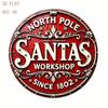 Vintage Santa Claus Metal Sign, Aluminum Xmas Wall Art, Pre-Drilled Hole for Indoor Outdoor Decor
