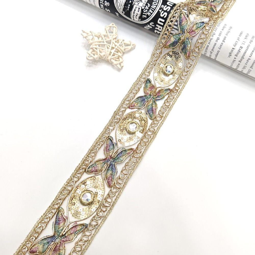 10 Meter Vlinder Bloemen Pailletten Borduur Lintjes Naaien Kleding Versieringen Accessoires Gordijn Kralen Franje Versiering Knutselen Maken