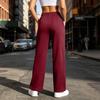 Women's Casual High Waist Wide Leg Split Hem Sweatpants Loose Fit Pants