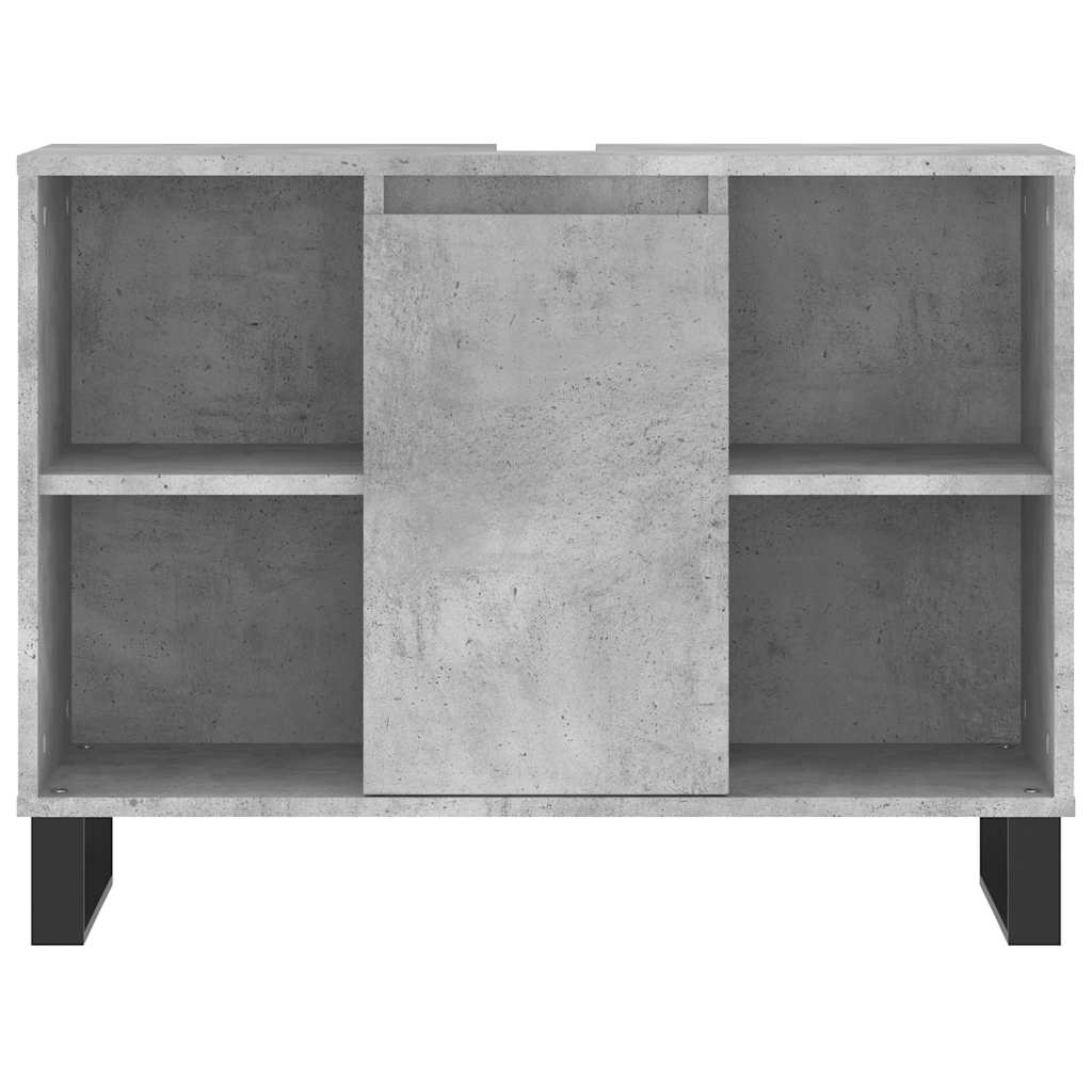 vidaXL Badschrank Betongrau 80x33x60 cm Holzwerkstoff