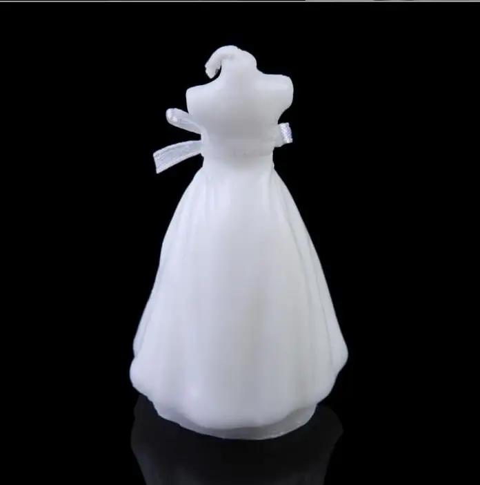 Candle Decoration White Romantic Elegant Boxed Bridal Bride Gown Dress Design Candle Wedding Party Home Decor Wedding Decoration