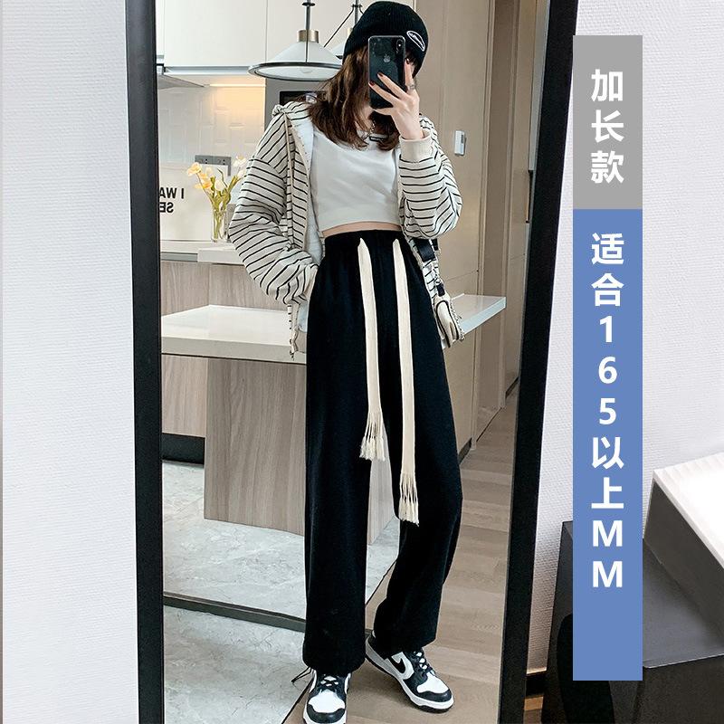 

[Please do not shoot if not] Black sweatpants women s autumn and winter 2 drawstring loose thermal walking pants XXL