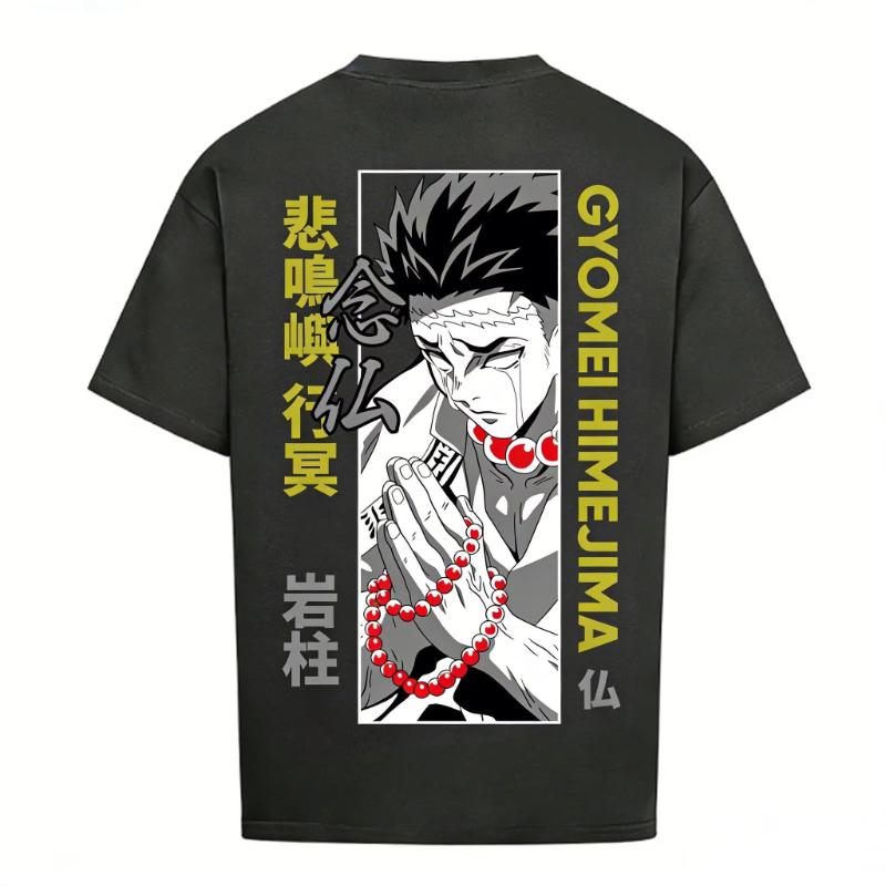 Demon Slayer Gyomei Himejima Anime T Shirt Men Women Casual Cotton Short Sleeve Tee Tops 2026 Summer Graphic Print Streetwear