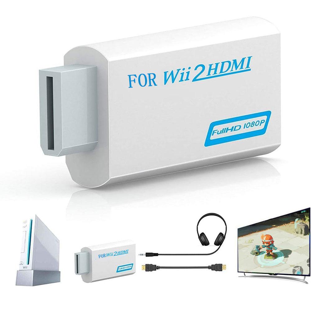 Full HD HDMI-Compatible Adapter For Wii Console Converter with 3.5mm Jack Audio Video Cable 720P For PC HDTV Monitor Display