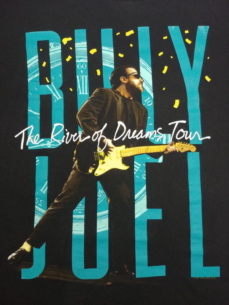 Vintage Billy Joel Concert Tour Men T-shirt Black Cotton All Sizes S-4XL Unisex T-Shirt XXL