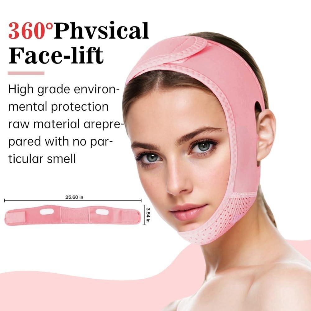 V-shaped lifting mask, chin strap for sleep, women's V-shaped lifting mask, facial slimming exerciser, pink (1 piece)