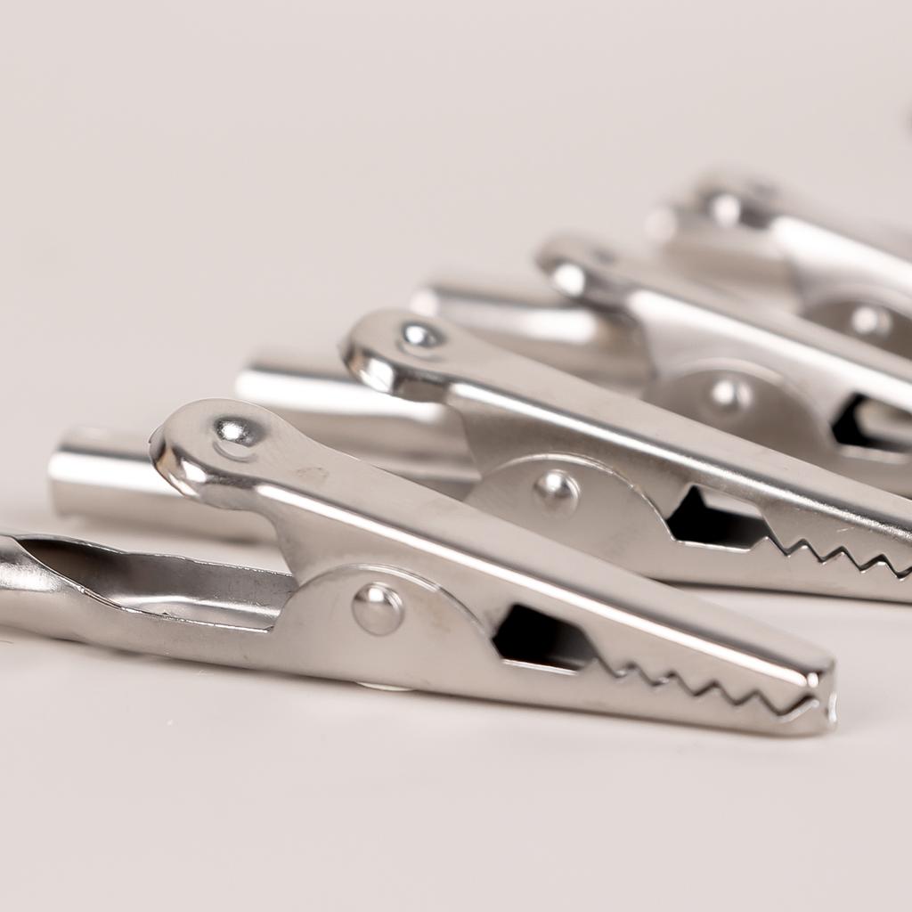 1/50pcs Metal Alligator Clips Crocodile Test Clip Cable Lead Screw Fixing Tools Connectors Silver Electric Test Pins Supplies