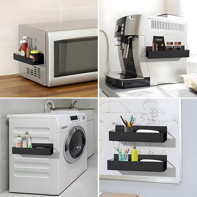 Magnetisches Gewürzregal Organizer für Kühlschrank und Backofen Schwarze Kühlschrank-Organizer und Aufbewahrung Magnetische Haken für die Küche