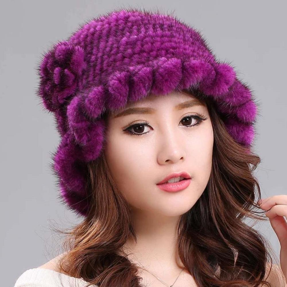 New Mink Fur Hat Women's Winter Mink Fur Women's Winter Hat Thick Versatile Warm Fashion Fur Hat Women's Winter