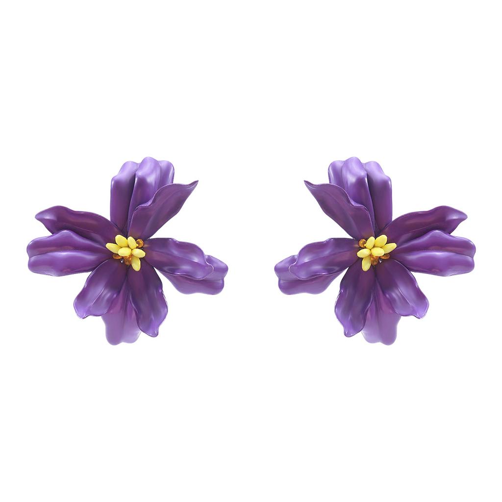 E11811 exaggerated personality fashion design earrings bohemian three-dimensional flower adjustable stud earrings female