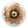 [A3121] - Golden White 'Boho' Ceramic Furniture Knob - 60x40 Mm
