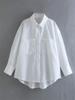 MESTTRAF Women 2023 Fashion White Oversized Loose Shirts Vintage Long Sleeve Laple Female Shirts Blusas Streetwear