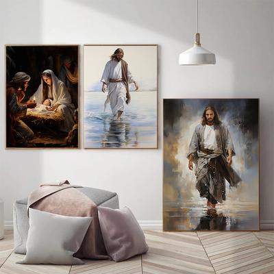 Vintage Religion Jesus Christus Bibelvers Kunst Poster Leinwandmalerei Wanddruck Bild Wohnzimmer Heimdekor Ästhetische Dekoration