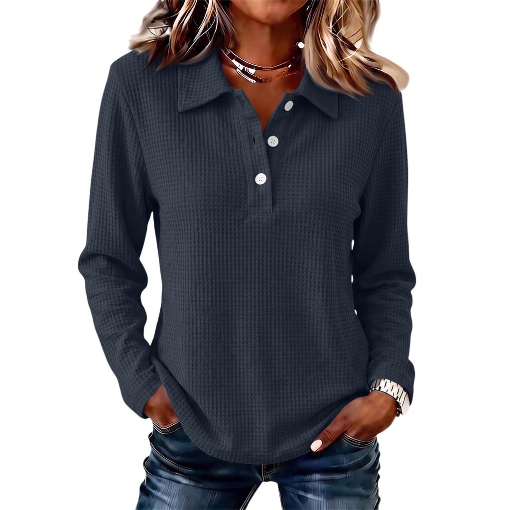 Women's Long Sleeve Color Casual Top for Everyday Wear